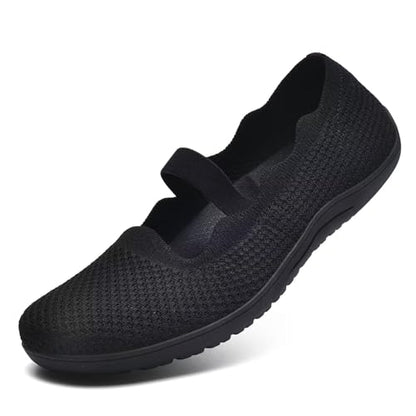 Wide Toe Knit Mary Jane Flats