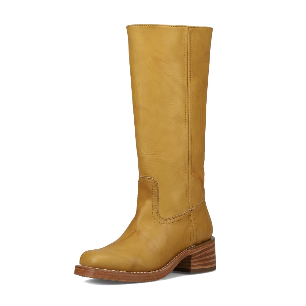 Waterproof Tall Leather Boots with Chunky Heel