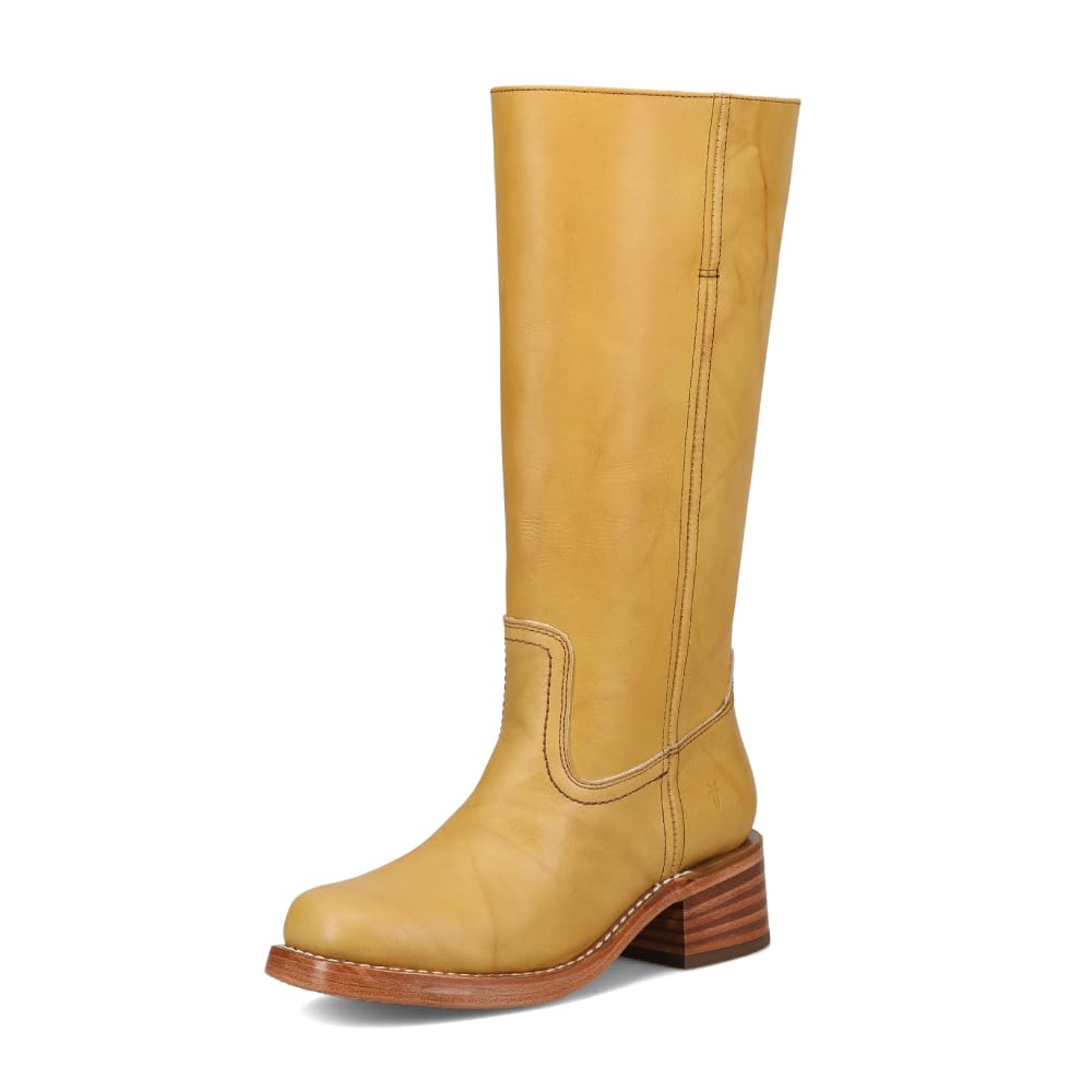 Waterproof Tall Leather Boots with Chunky Heel