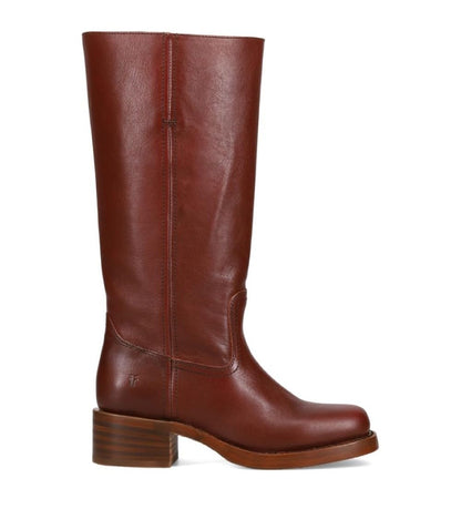 Waterproof Tall Leather Boots with Chunky Heel