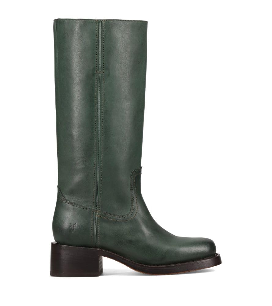Waterproof Tall Leather Boots with Chunky Heel