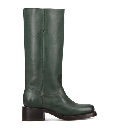 Waterproof Tall Leather Boots with Chunky Heel