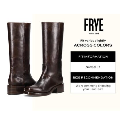 Waterproof Tall Leather Boots with Chunky Heel