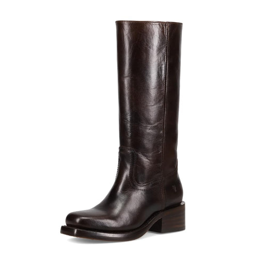 Waterproof Tall Leather Boots with Chunky Heel