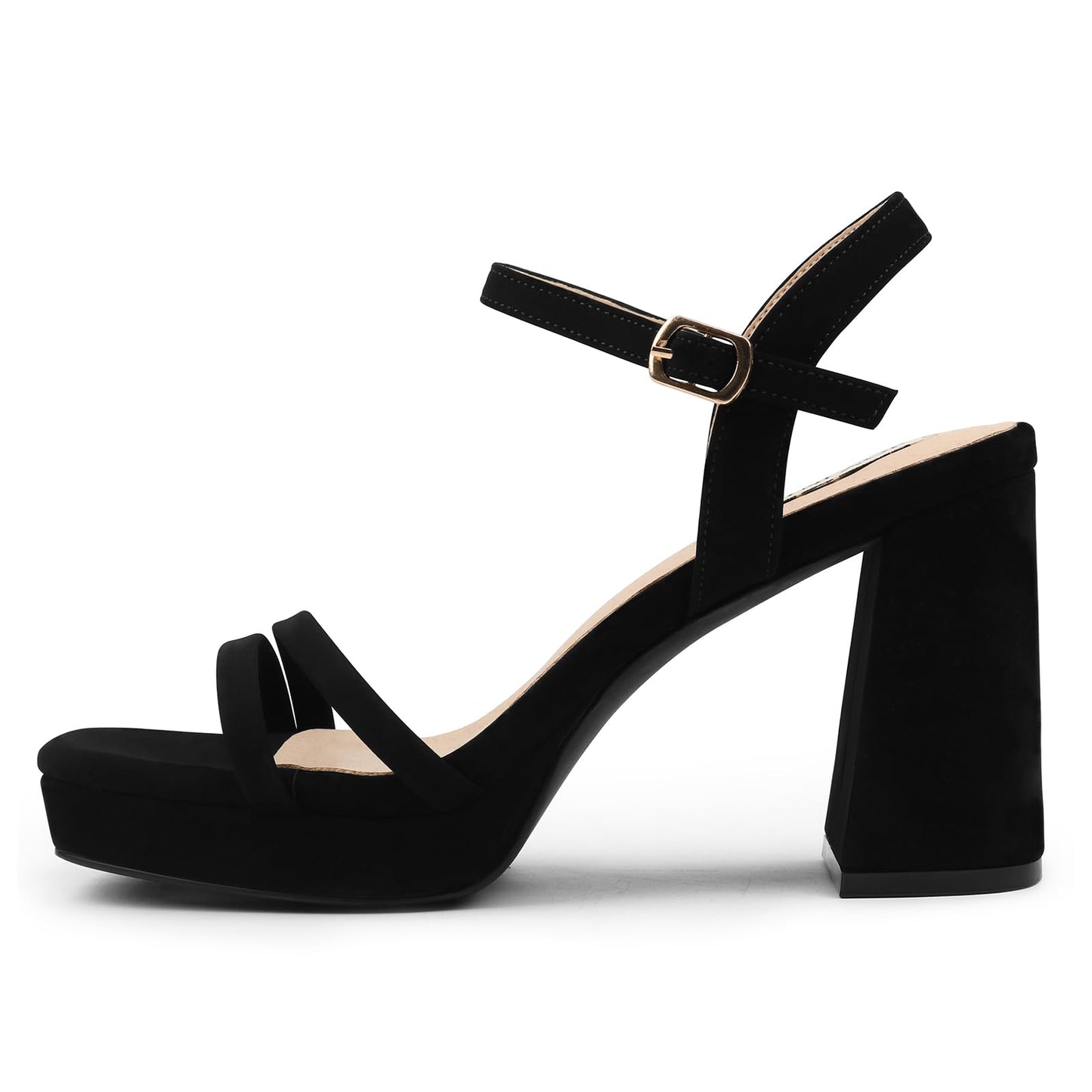 Platform Block Heel Sandals with Ankle Strap