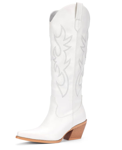 Knee High Cowboy Boots with Chunky Heel Style