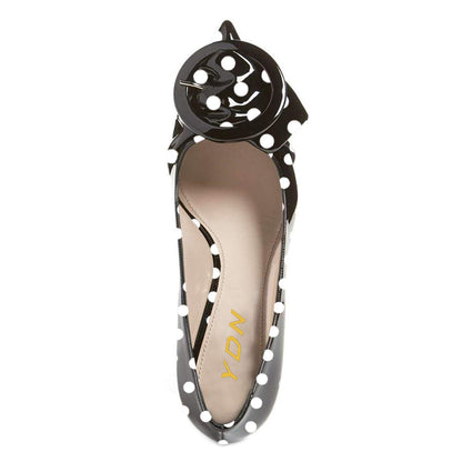 Pointed Toe Kitten Heel Pumps with Buckle Detail