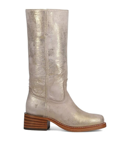 Waterproof Tall Leather Boots with Chunky Heel