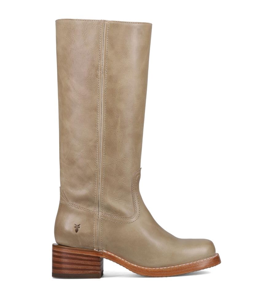 Waterproof Tall Leather Boots with Chunky Heel