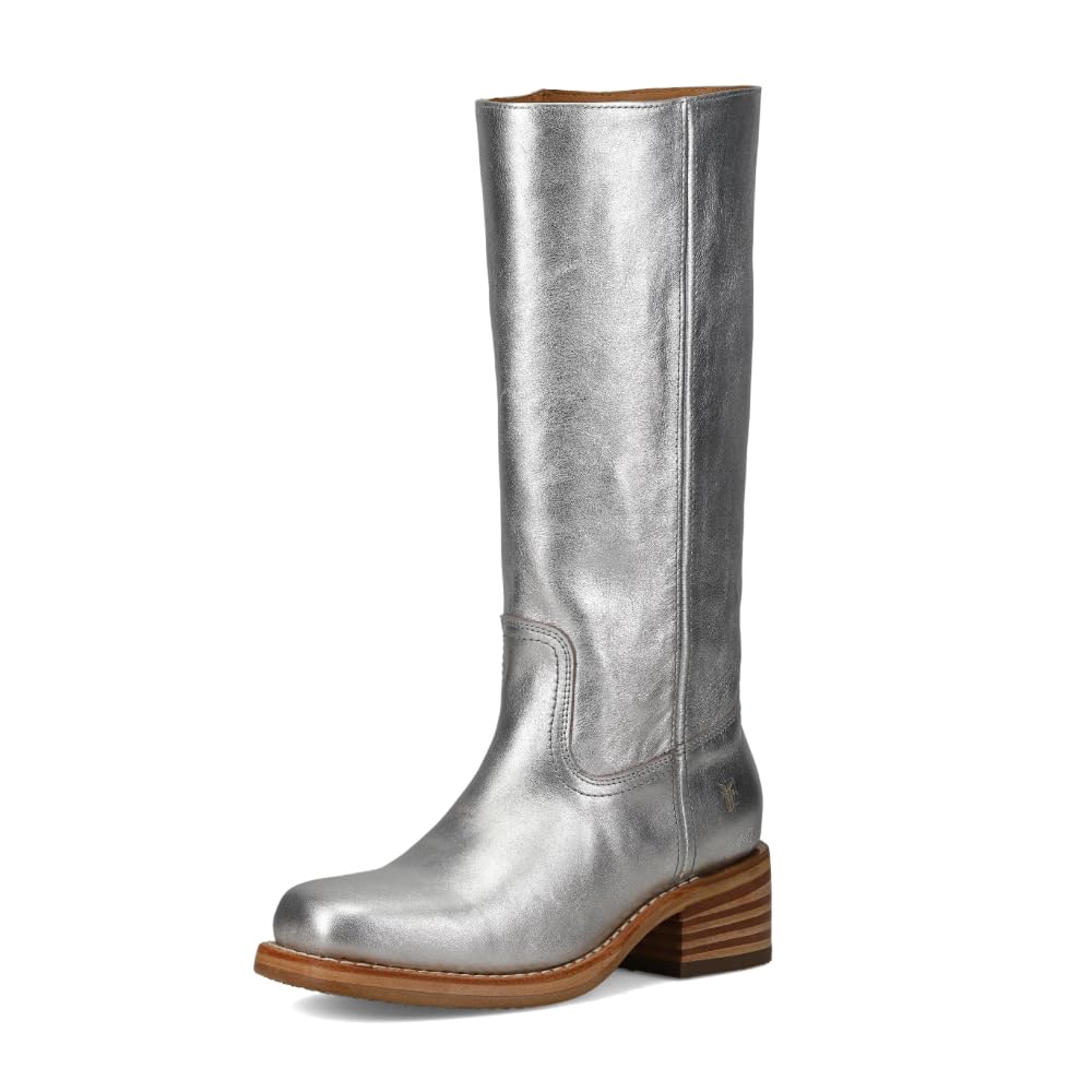 Waterproof Tall Leather Boots with Chunky Heel