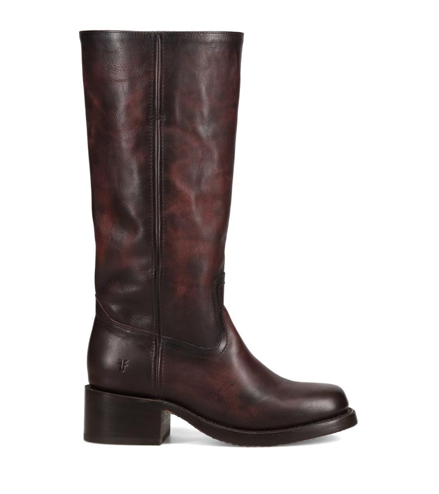 Waterproof Tall Leather Boots with Chunky Heel