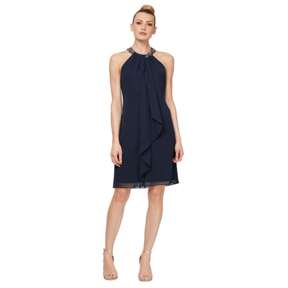 Jewel Halter Sheath Dress for Evening Occasions