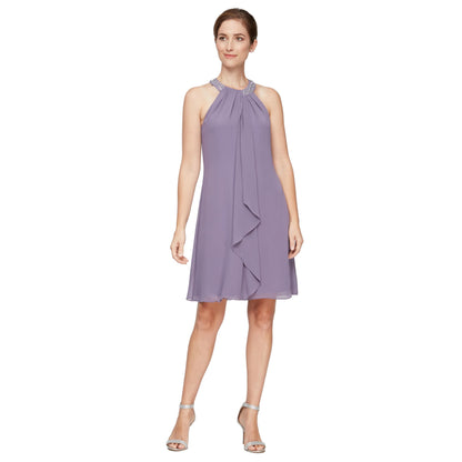 Jewel Halter Sheath Dress for Evening Occasions