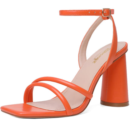 Minimal Strappy Block Heel Sandals for Women