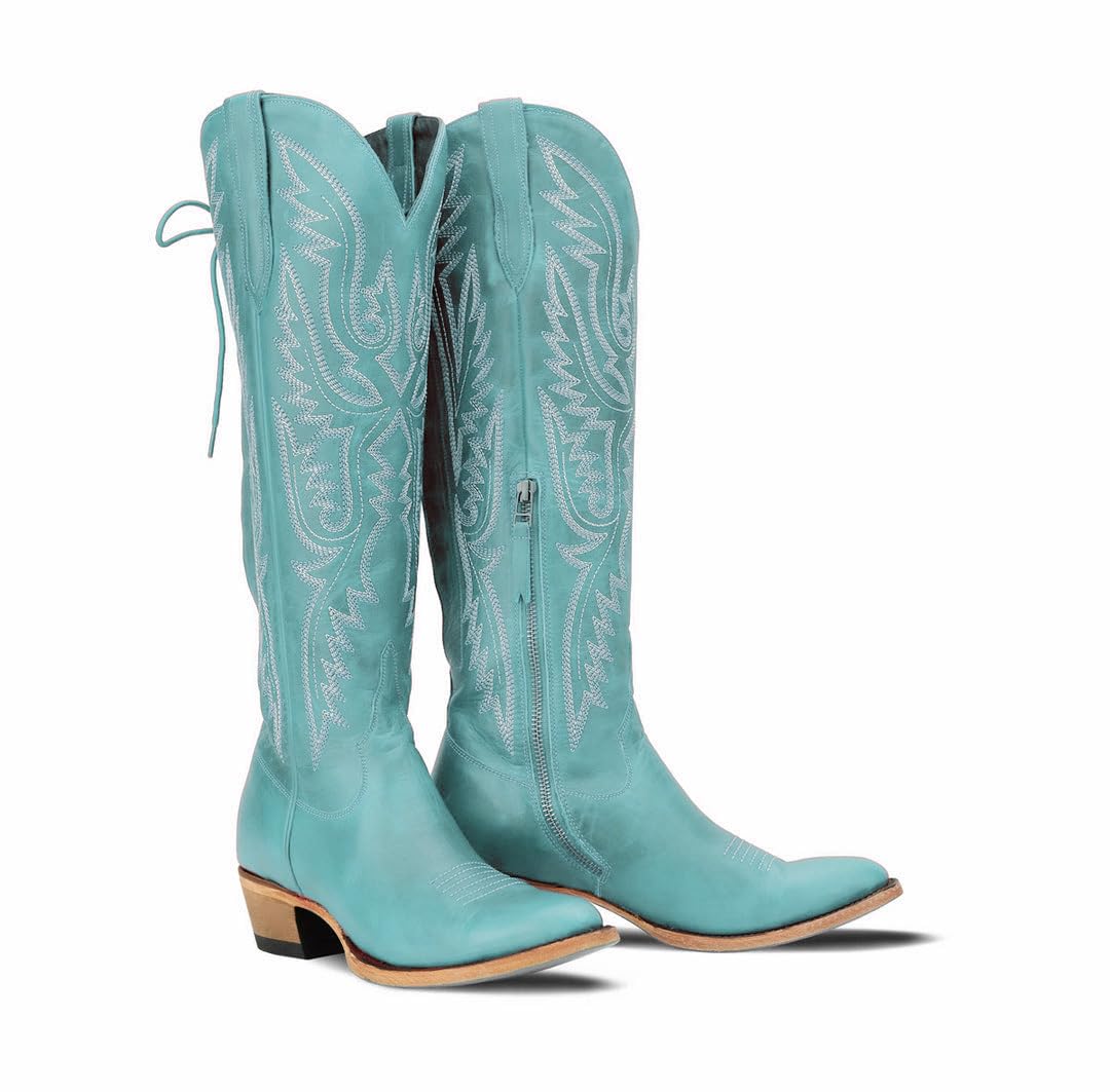 Over-the-Knee Cowboy Boots with Chunky Heel