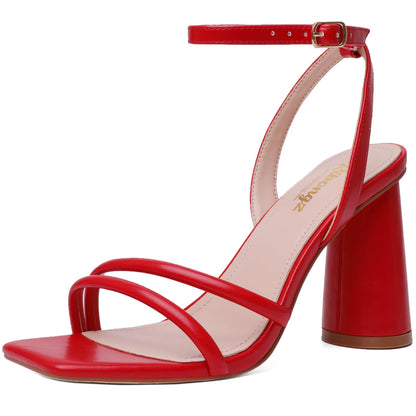 Minimal Strappy Block Heel Sandals for Women