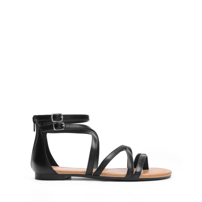 Cross Strappy Gladiator Flat Sandals for Women