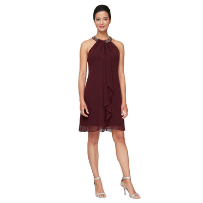 Jewel Halter Sheath Dress for Evening Occasions