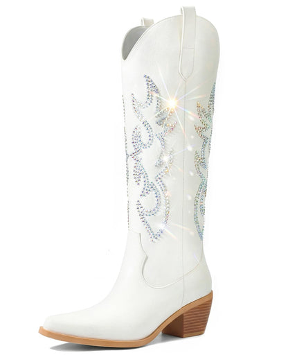 Knee High Cowboy Boots with Chunky Heel Style