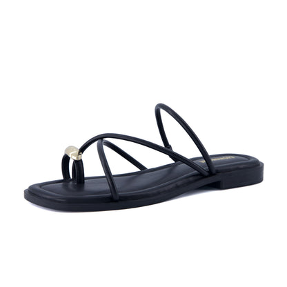 Toe-Loop Slide Sandals with Memory Foam Comfort