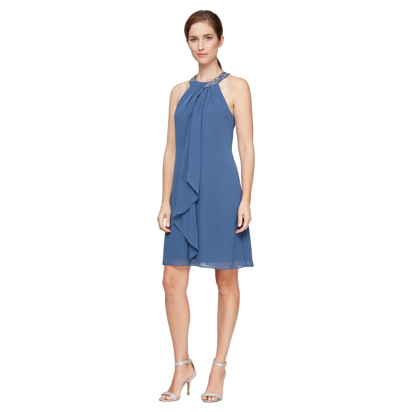 Jewel Halter Sheath Dress for Evening Occasions