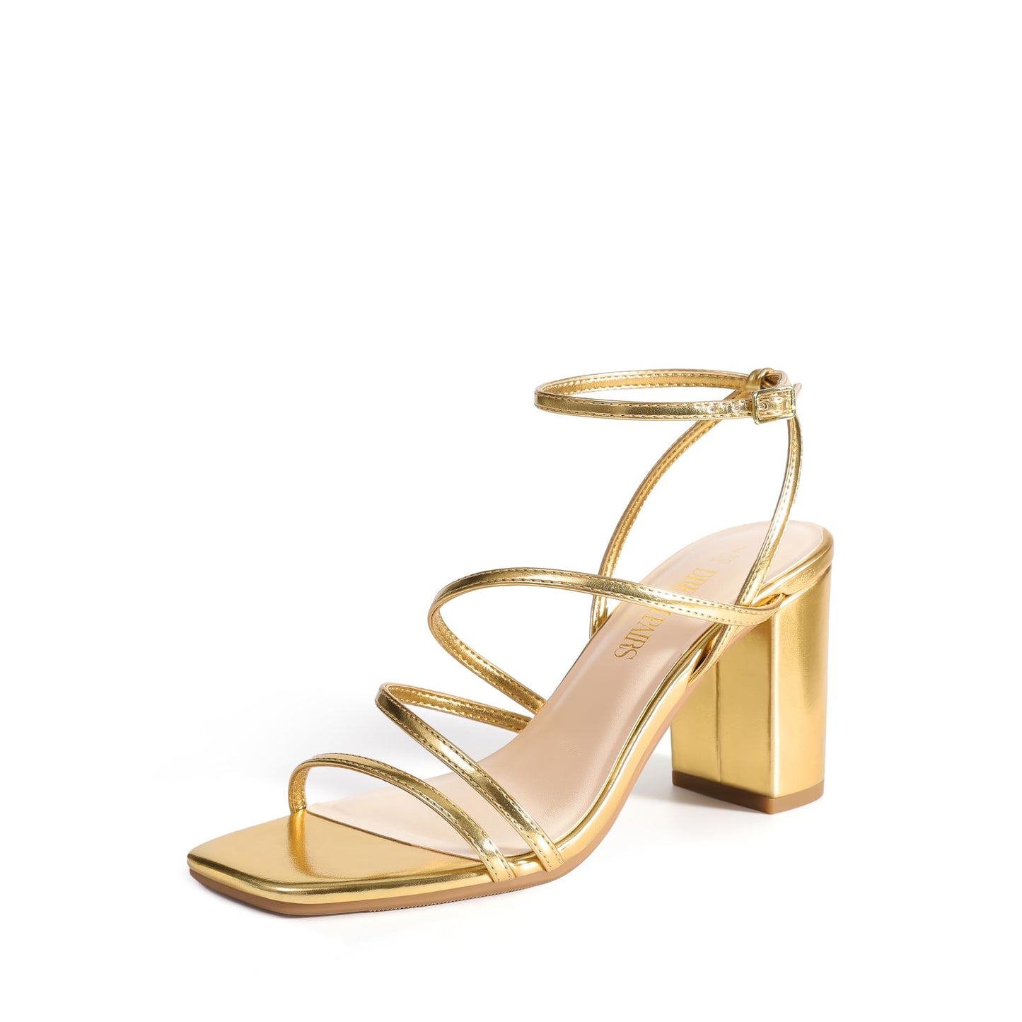 Chunky Strappy Square Toe Heel Sandals for Women