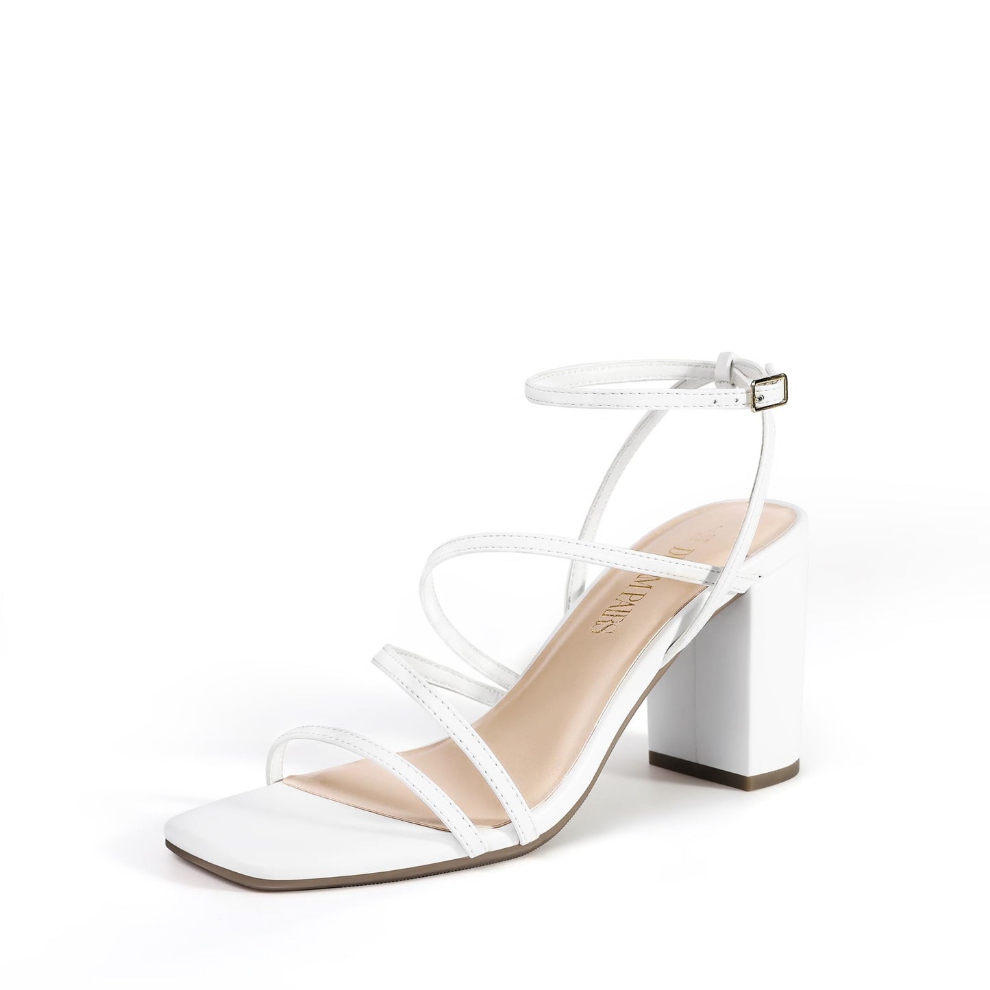 Chunky Strappy Square Toe Heel Sandals for Women