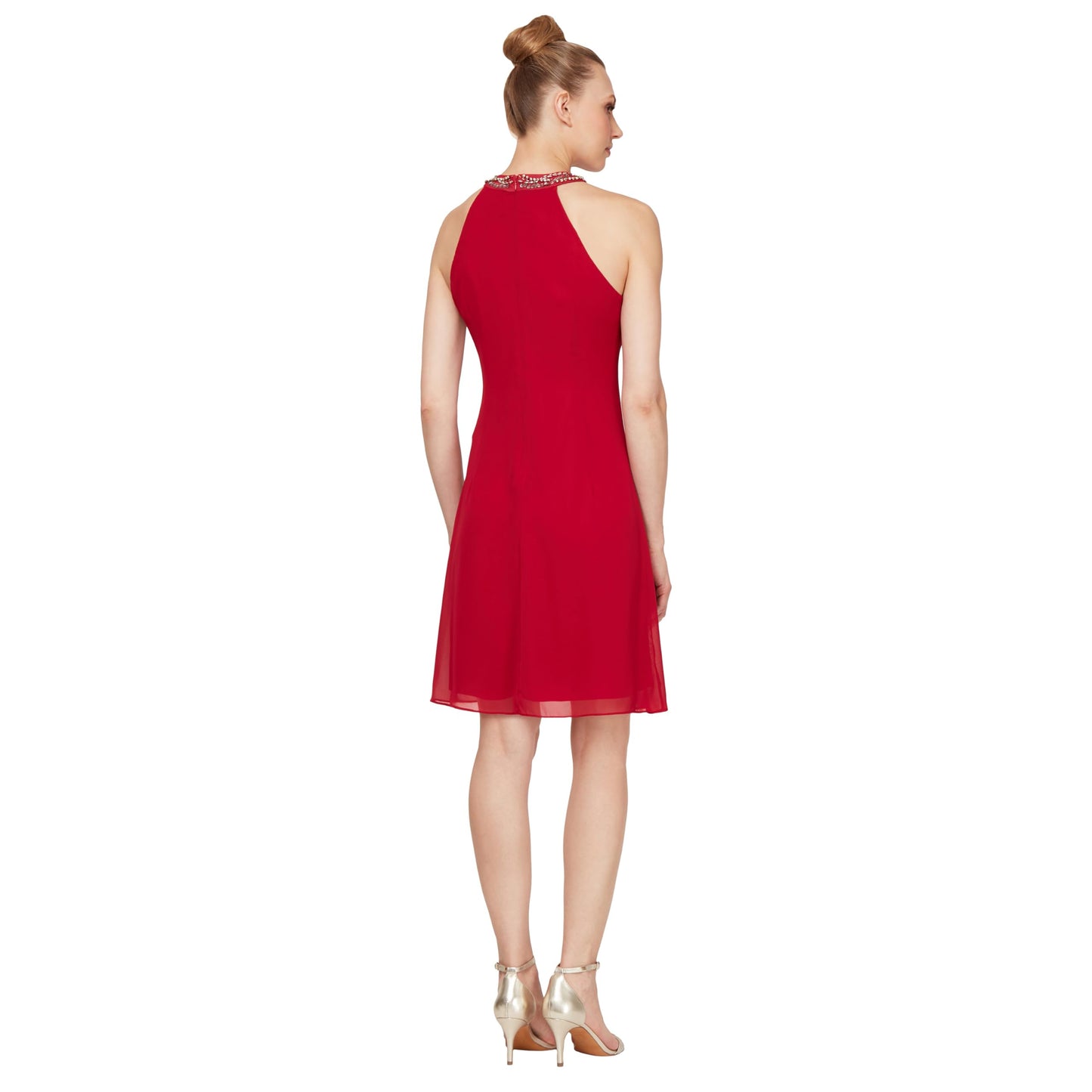 Jewel Halter Sheath Dress for Evening Occasions