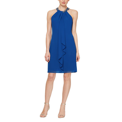 Jewel Halter Sheath Dress for Evening Occasions