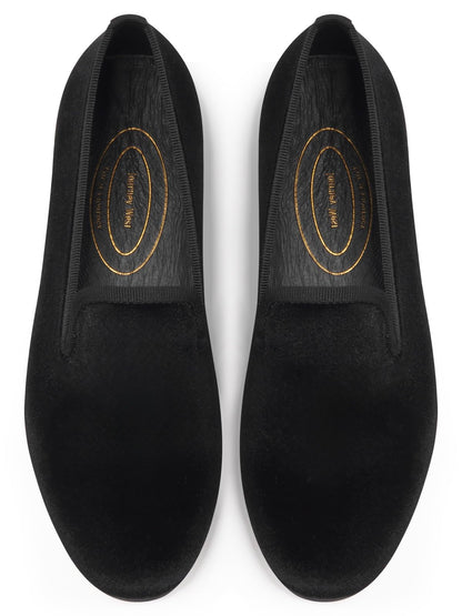 Embroidered Velvet Loafer Flats