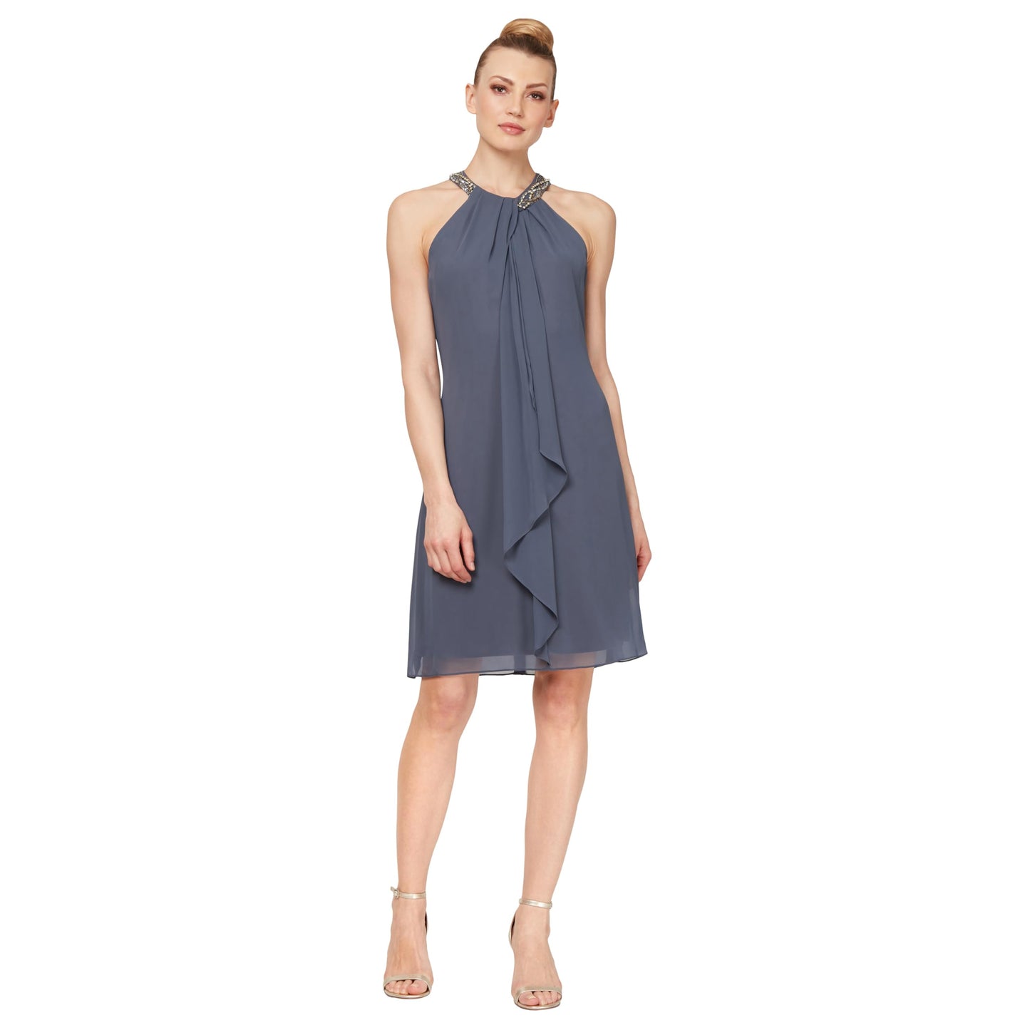 Jewel Halter Sheath Dress for Evening Occasions