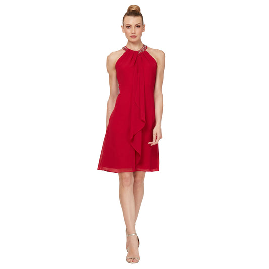 Jewel Halter Sheath Dress for Evening Occasions