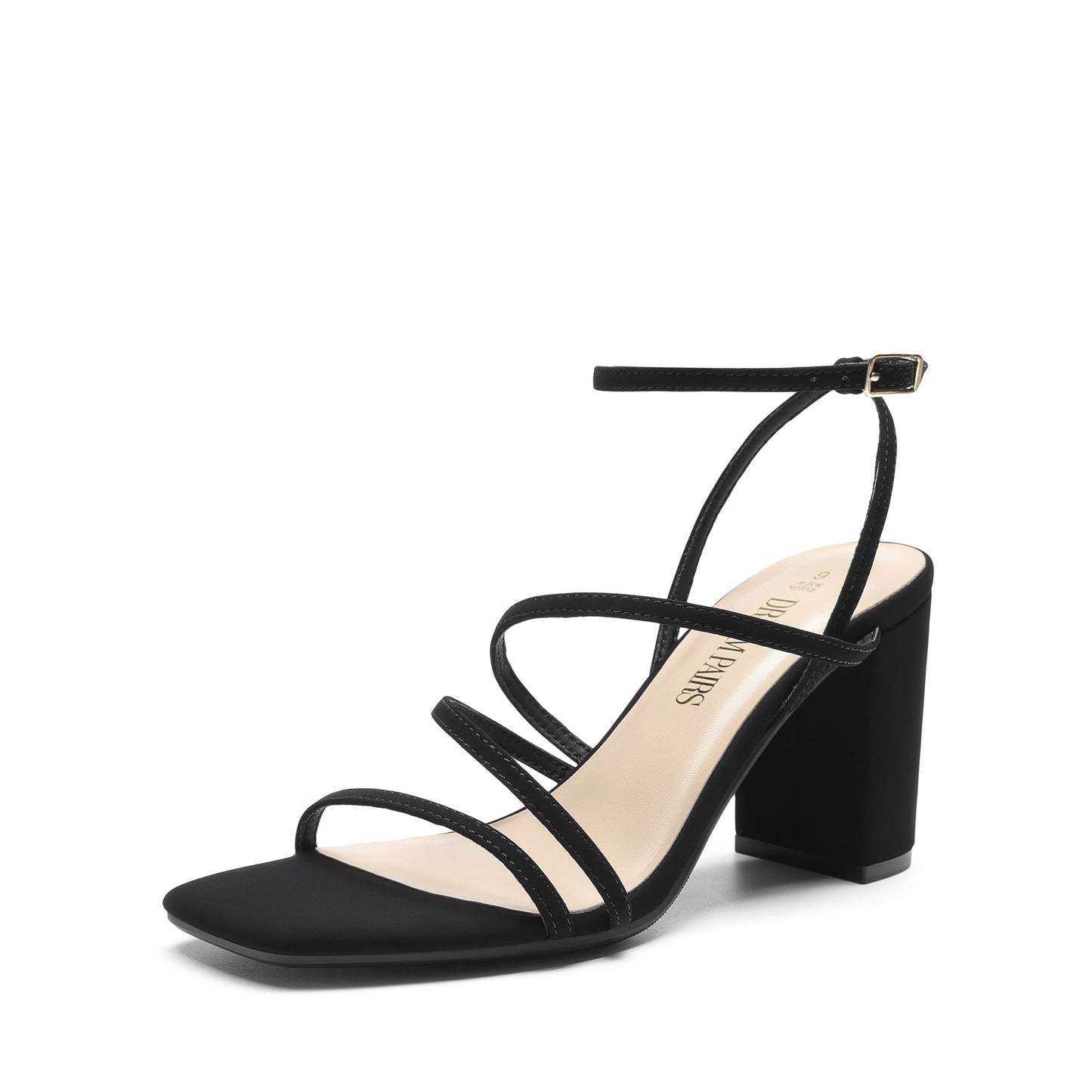 Chunky Strappy Square Toe Heel Sandals for Women