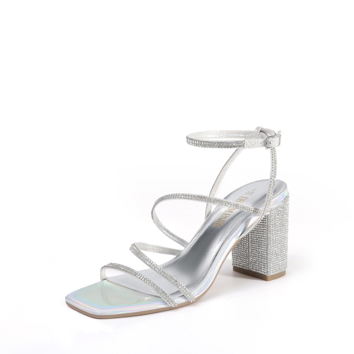 Chunky Strappy Square Toe Heel Sandals for Women