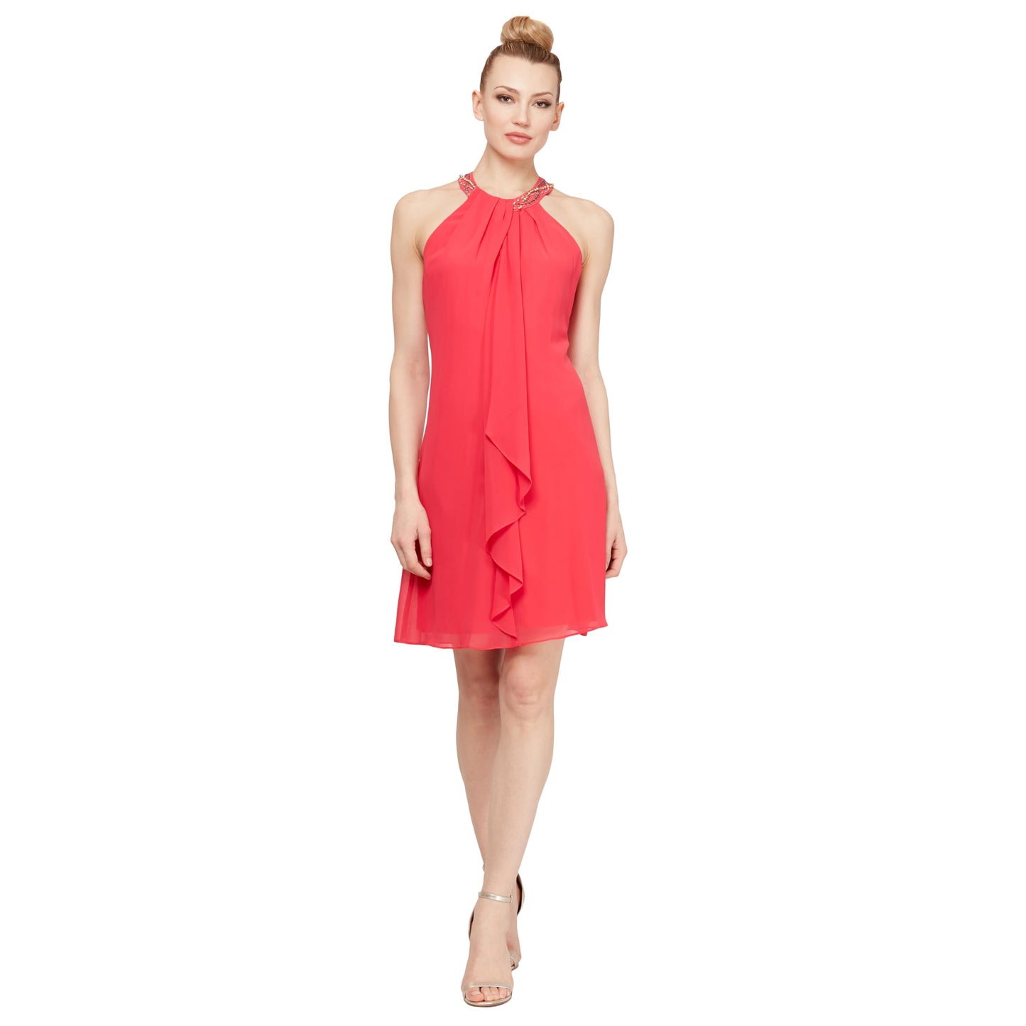 Jewel Halter Sheath Dress for Evening Occasions