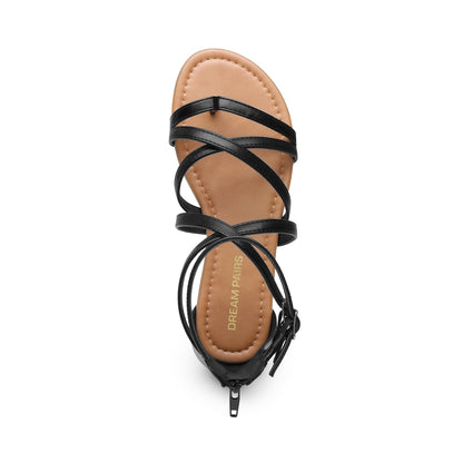 Cross Strappy Gladiator Flat Sandals for Women