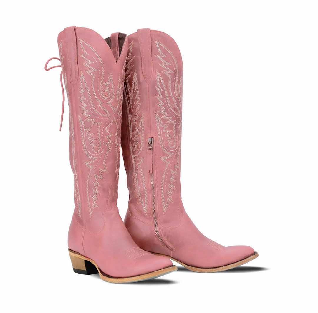 Over-the-Knee Cowboy Boots with Chunky Heel
