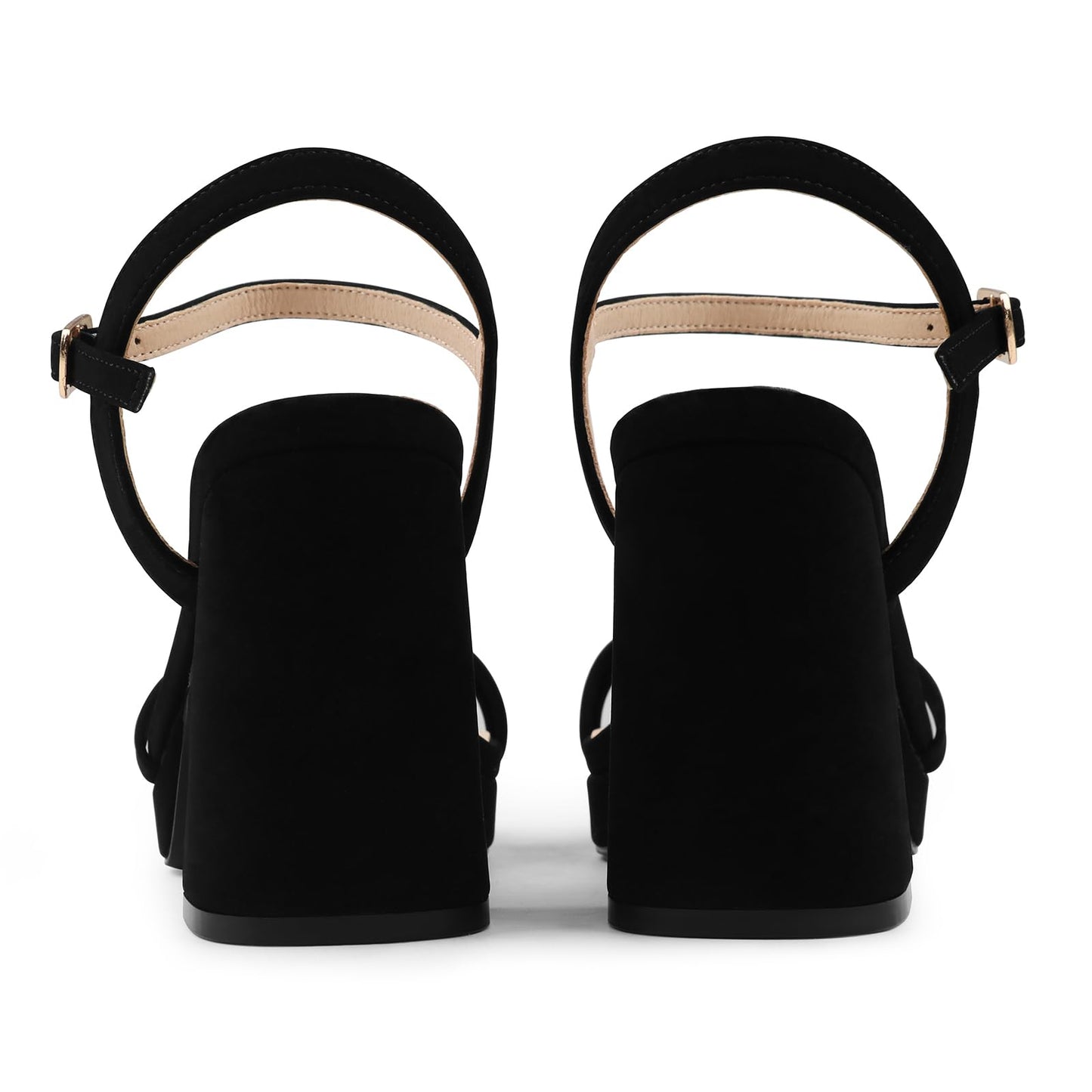 Platform Block Heel Sandals with Ankle Strap