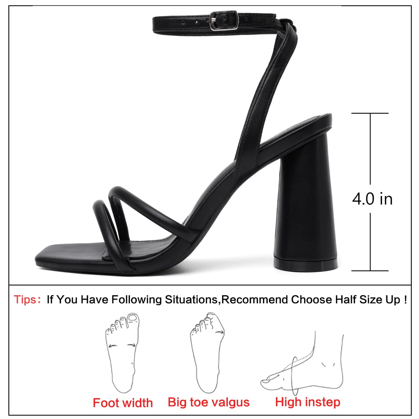 Minimal Strappy Block Heel Sandals for Women