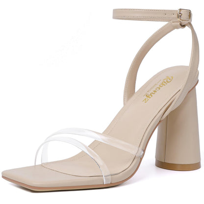 Minimal Strappy Block Heel Sandals for Women