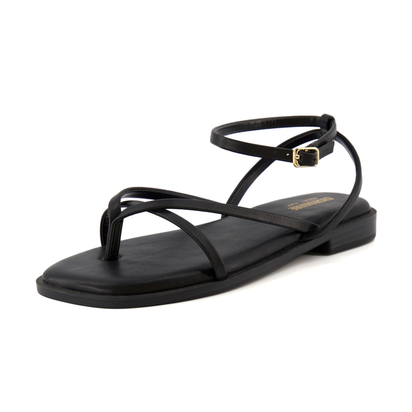 Strappy Flat Sandals with Memory Foam Comfort