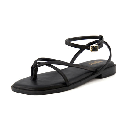 Strappy Flat Sandals with Memory Foam Comfort