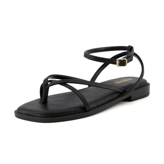 Strappy Flat Sandals with Memory Foam Comfort