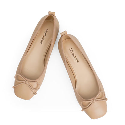 Bow Square Toe Ballet Flats