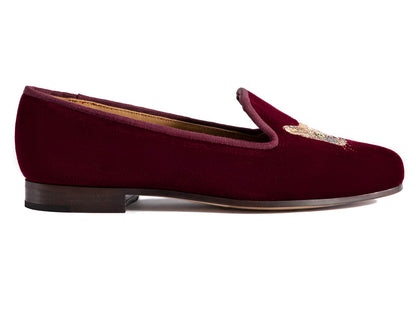 Embroidered Velvet Loafer Flats