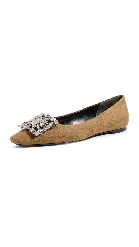 Crystal Embellished Ballet Flats