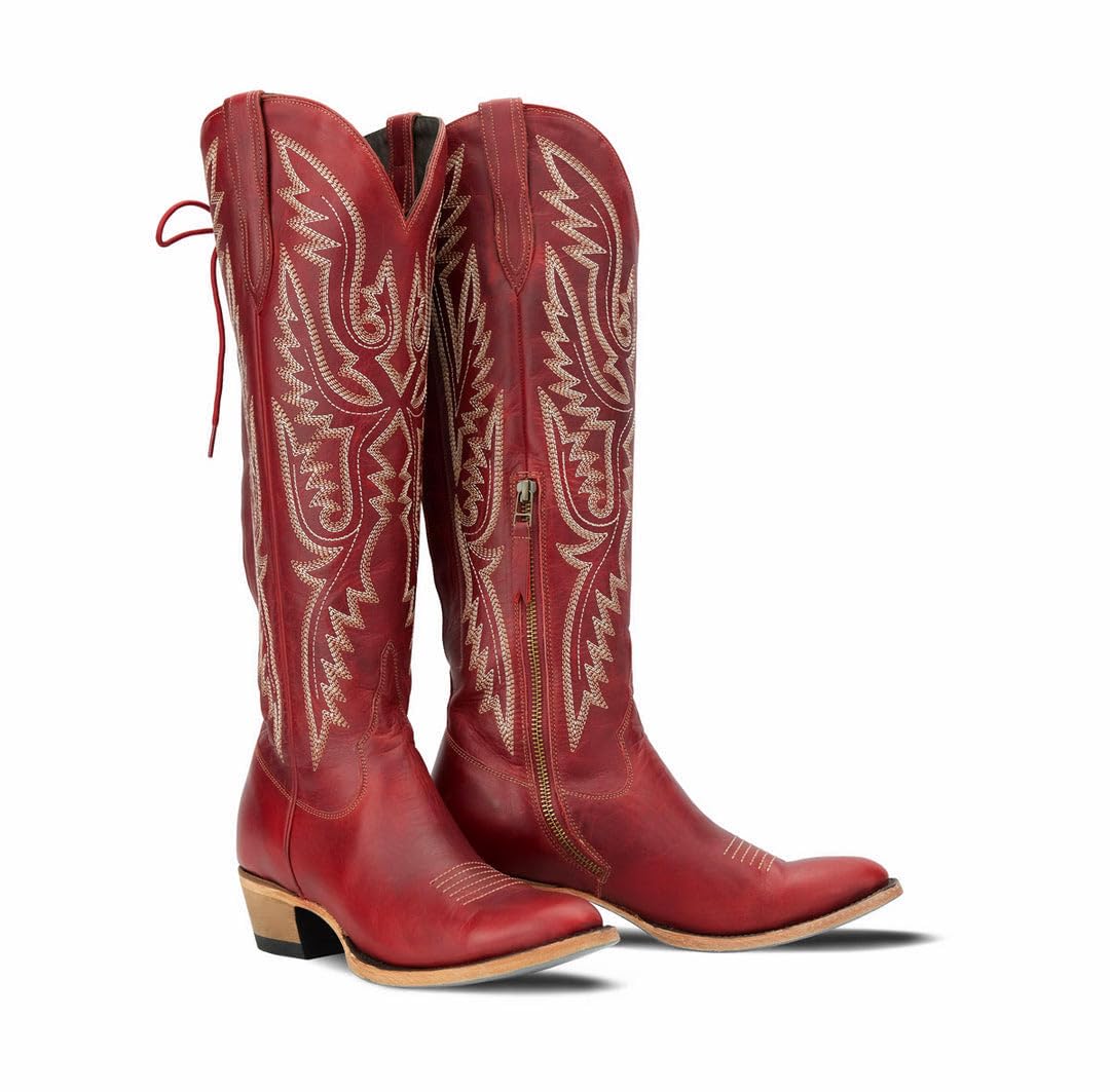 Over-the-Knee Cowboy Boots with Chunky Heel