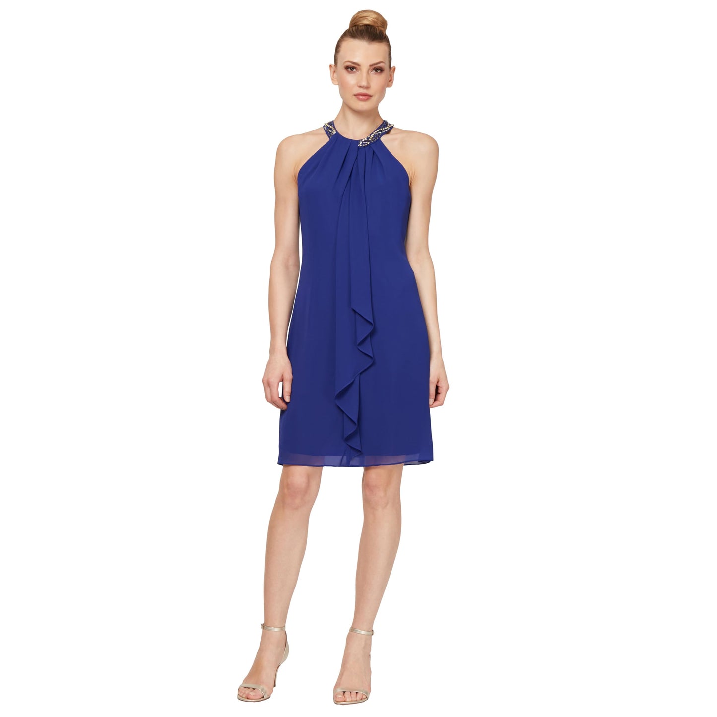 Jewel Halter Sheath Dress for Evening Occasions