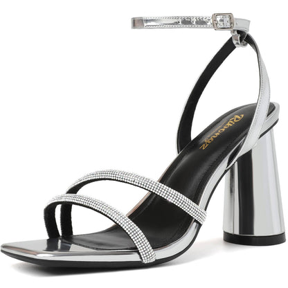Minimal Strappy Block Heel Sandals for Women