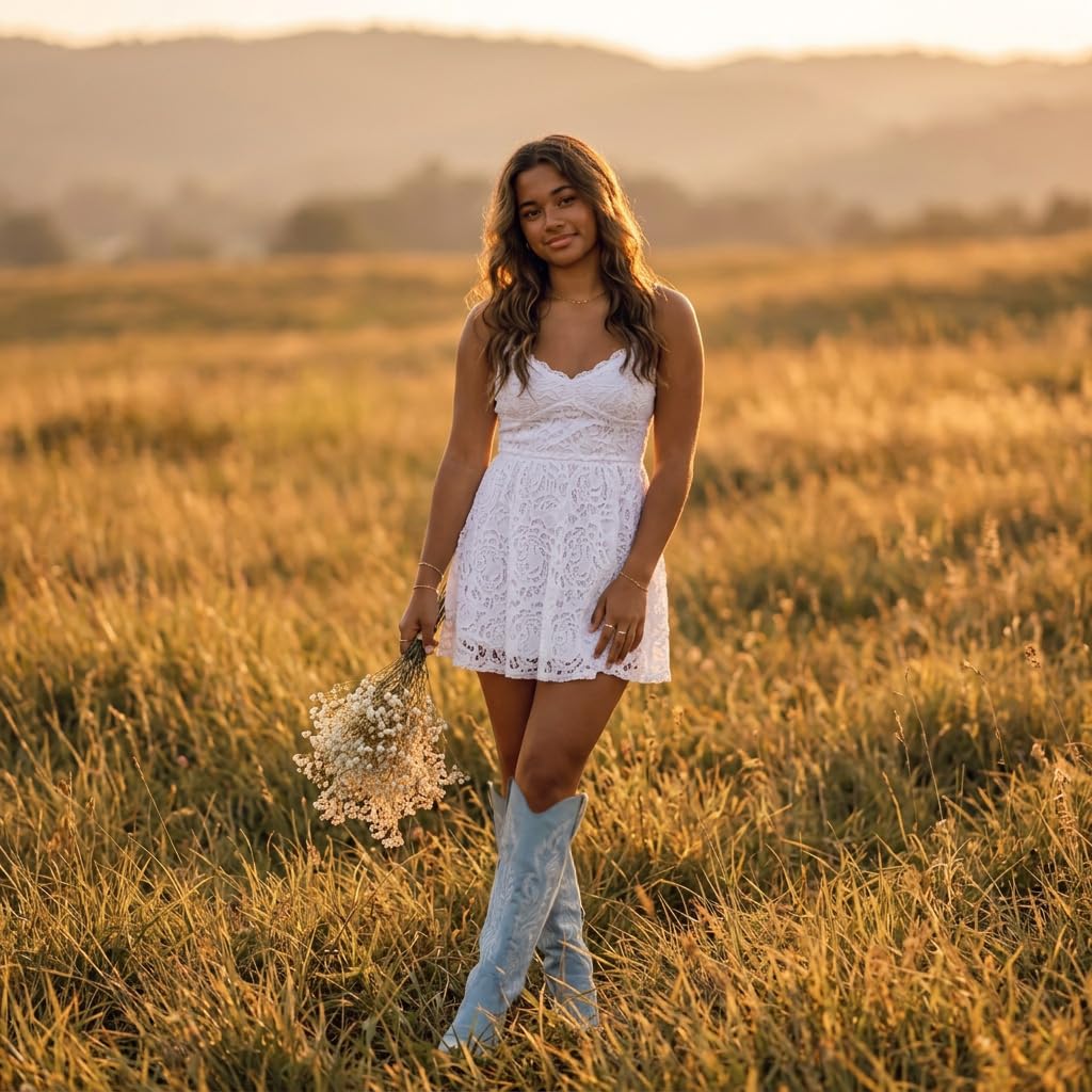 Over-the-Knee Cowboy Boots with Chunky Heel